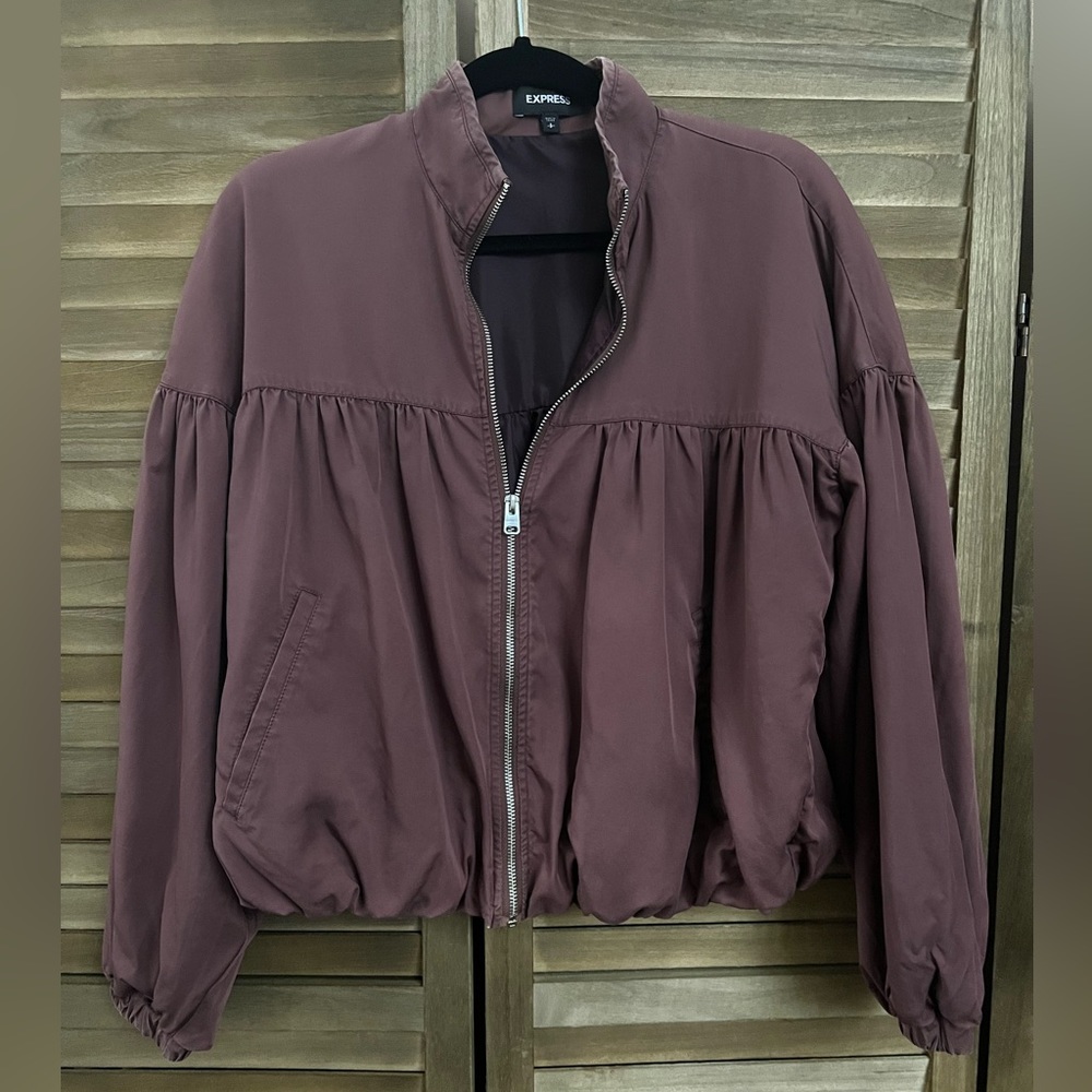 Express Bishop Puffy Sleeve Jacket Size Small Burgundy
